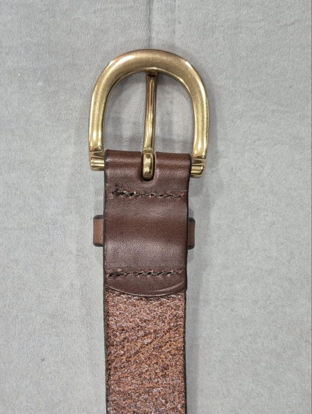 J Crew belt women's small brown Italian leather gold rounded buckle made in USA - Picture 3 of 14